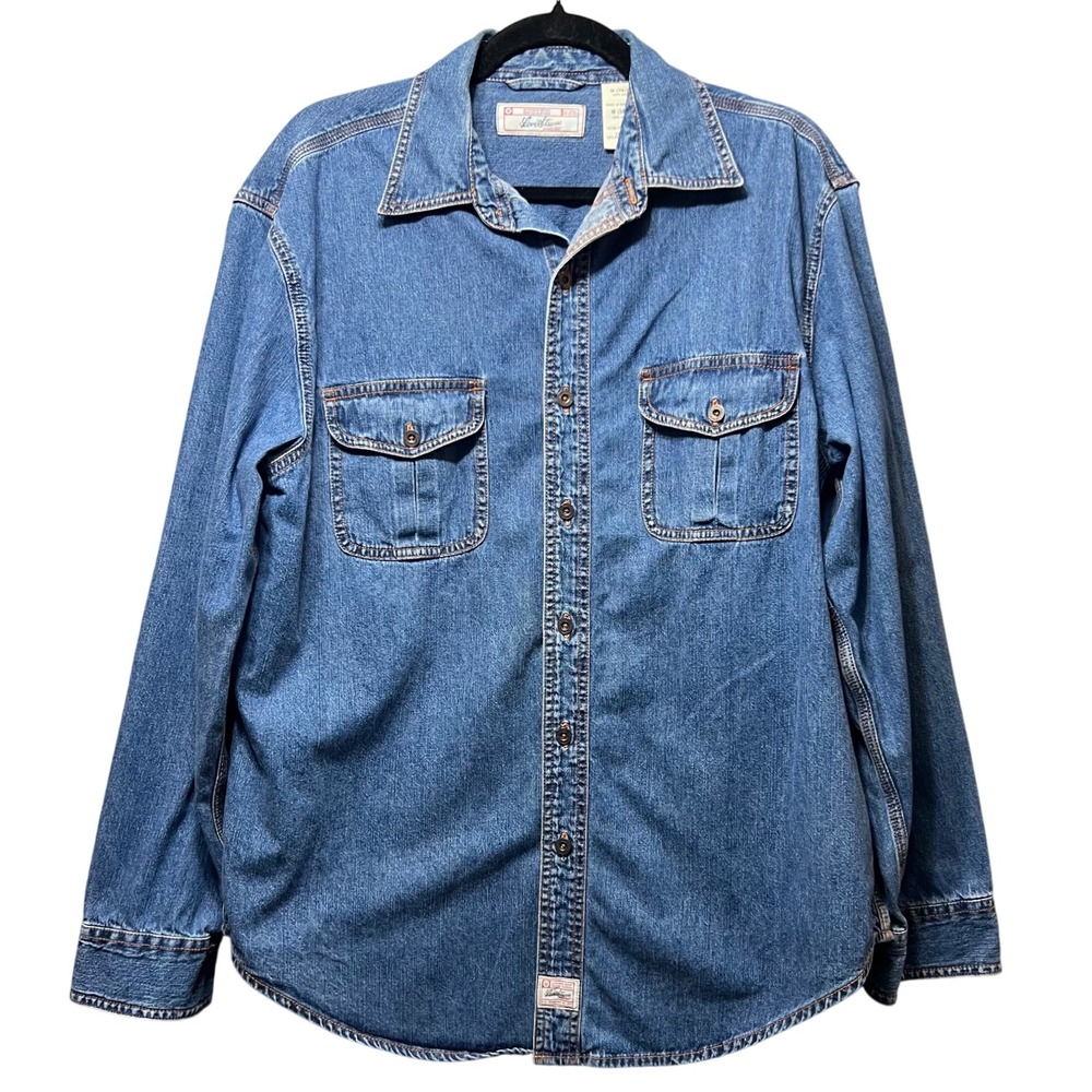 Levis Denim Shirt Button Up Long Sleeve Pockets Cotton‎ Medium 38/40 Blue